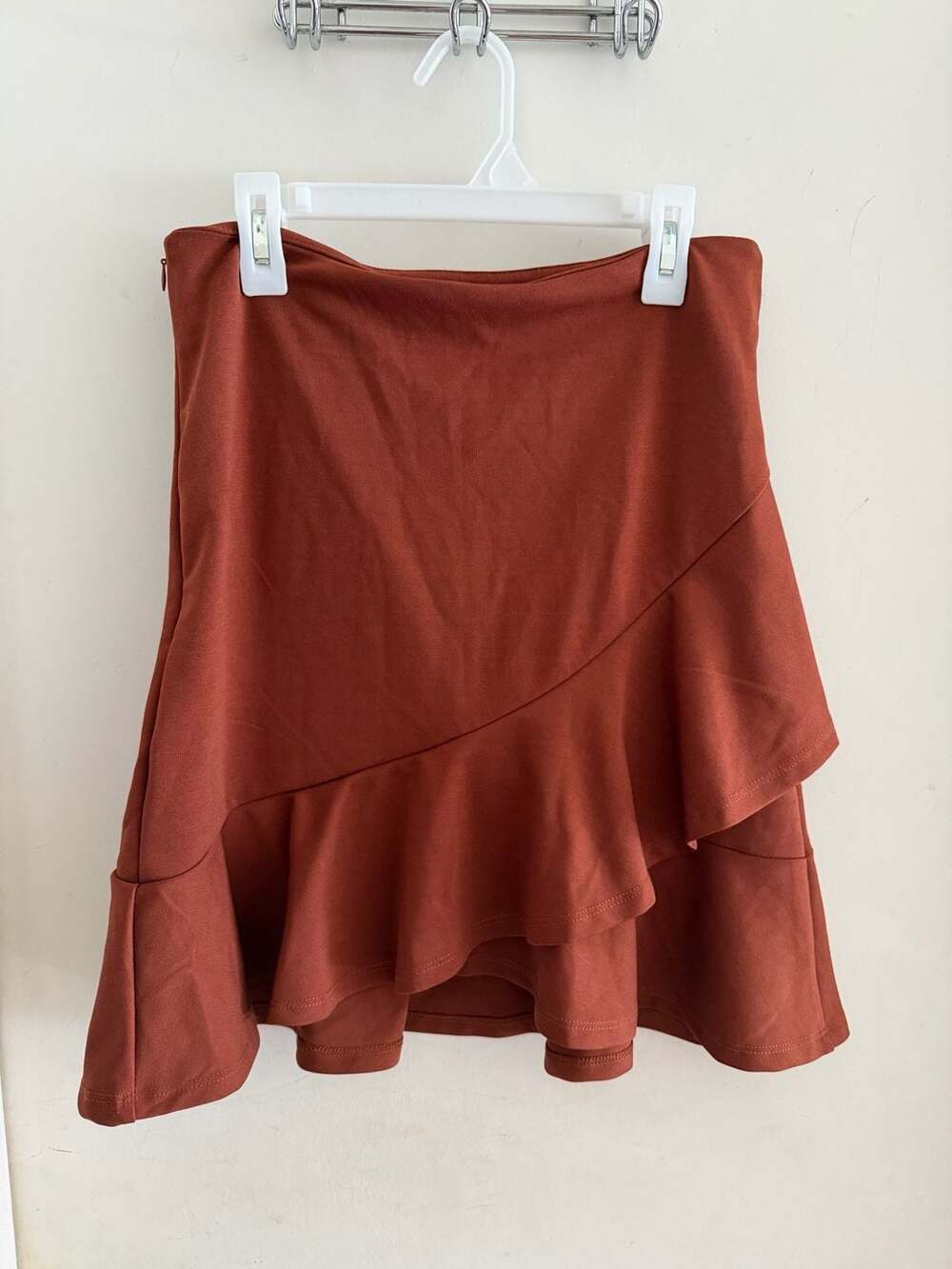 SHEIN Ruffle Skirt in Rust